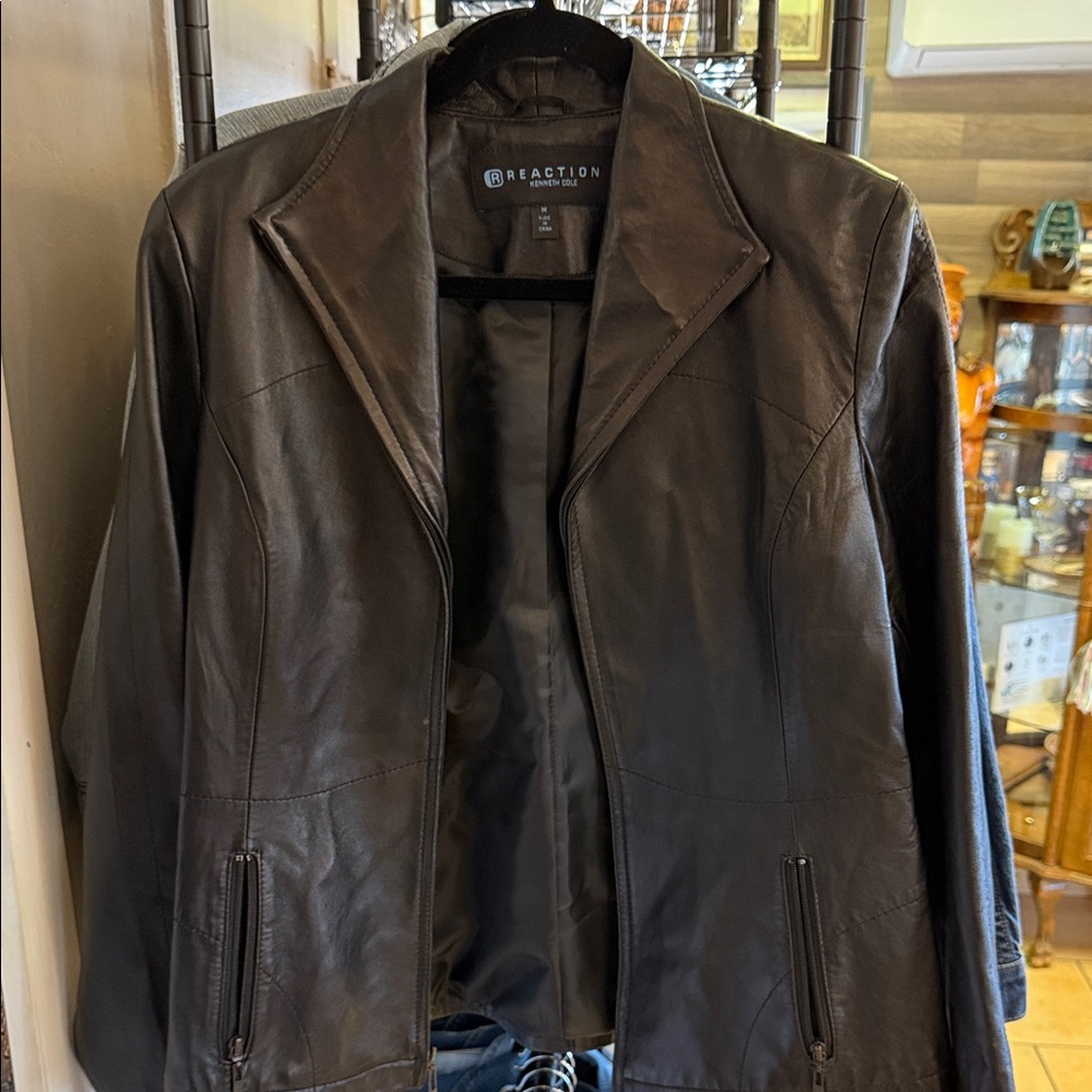 Kenneth Cole Reaction Women's Black Leather Jacket